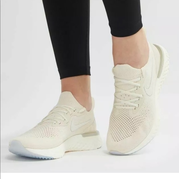 Nike Shoes - Nike Epic React Flyknit Running Womens Shoe Cream